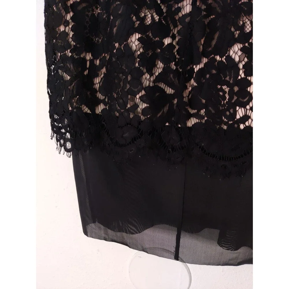 Torrid Black & Nude Lined Floral Lace w/ Chiffon Hem Skirt Size Large or 0X - Picture 9 of 10